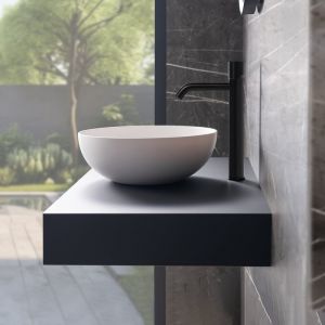 neoro n50 & plan de toilette rivea l : 200 H : 12 cm en bois stratifi&eacute; (HPL), BN0469BM,