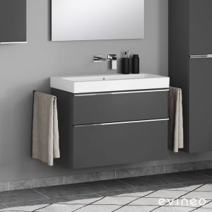 Geberit iCon vasque, meuble sous-vasque ineo4 d'evineo l : 90 cm, 2 tiroirs, avec poignée,, 124093600+BE0221AN,