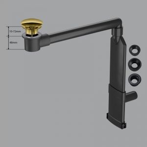 preotec Siphon gain de place de meuble pour vasque/lavabo et plan de toilette de jusqu&rsquo;&agrave; 1 cm,, PR2000+PR2400GG#NEW,