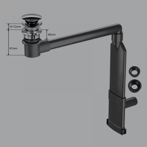 preotec Siphon gain de place de meuble pour vasque/lavabo et plan de toilette de jusqu’à 4 cm,, PR2000+PR2001+PR2100BG#NEW,