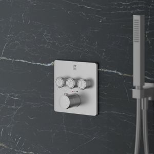 Mariner Eden edge Mitigeur thermostatique pour 3 sorties, carr&eacute;, EDE2903-CS,