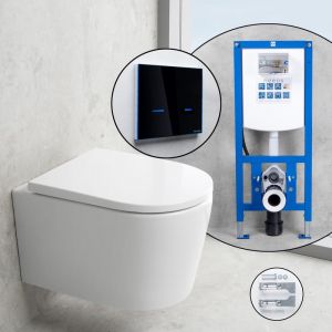 neoro n50 Pack complet WC suspendu SilentPowerFlush et bâti-support neeos,, BN0510WH+16746BM#SET,