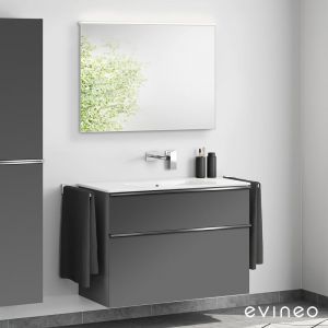 Duravit ME by Starck Vasque avec meuble sous-vasque Evineo ineo4 l : 103 cm avec poignée, avec miroir,, 2336100060+BE0267AN+BEA011MI,