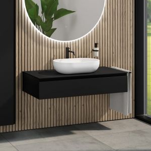 rivea Dia Meuble sous-vasque l: 120 cm, 1 tiroir, vasque l: 60 cm, blanc mat, BR0527WM+BR0029BM+BN0404BM,