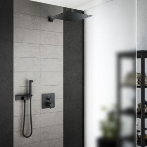 Mariner Eden coaxial Ensemble de douche avec mitigeur thermostatique, douche de t&ecirc;te carr&eacute;e en acier inoxydable et set de douche m&eacute;tallique avec tablette, WLS3115_EDE2802-NO_02,