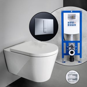 Pack complet WC suspendu Kartell LAUFEN et bâti-support neeos,, H8203374000001+16791CR#SET,