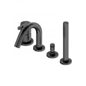 Ritmonio DOT316 Round Mitigeur de baignoire &agrave; 4 trous en acier inoxydable, &agrave; monter sur gorge de baignoire, PR50EG201IBX,