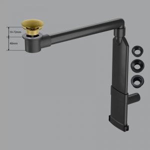preotec Siphon gain de place de meuble pour vasque/lavabo et plan de toilette de jusqu’à 1 cm,, PR2000+PR2400GB#NEW,