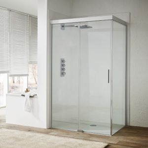 Koralle S600Plus Porte coulissante, avec &eacute;l&eacute;ment fixe, avec paroi lat&eacute;rale, V1153S7620QA1, S600Plus DSTD2 160 R