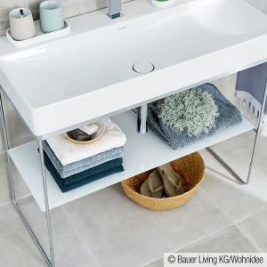 Duravit Tablette en verre pour console métallique de lavabo DuraSquare, 0099658300,