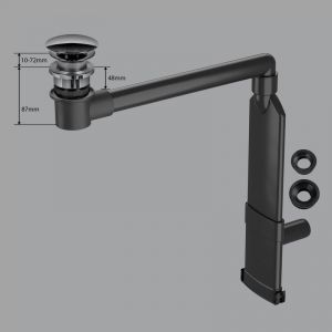 preotec Siphon gain de place de meuble pour vasque/lavabo et plan de toilette de jusqu’à 4 cm,, PR2000+PR2001+PR2300BG#NEW,