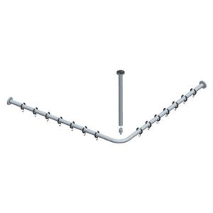Keuco Plan Tringle de rideau de douche, avec fixation au plafond, 14937170900,