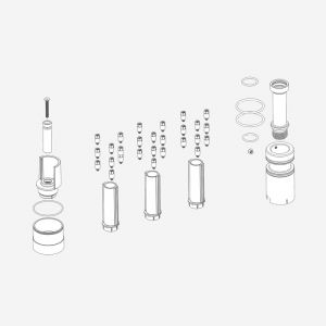 Herzbach MODUL7 PUSH Rallonge de 25 mm, pour mitigeur thermostatique, 3 sorties, 70.738003.1.09,