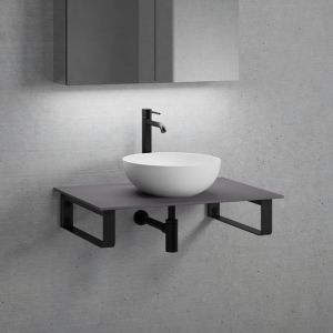 neoro n50 vasque &agrave; poser &Oslash; 45 H : 14 cm, avec plan de toilette sans d&eacute;coupe l : 80,5 H : 1 P : 51,5 cm, BN0106WM+BN0402GR+BN0501BM+2#BN000005,