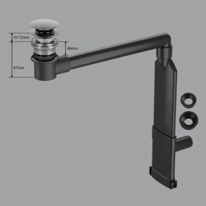 preotec Siphon gain de place de meuble pour vasque/lavabo et plan de toilette de jusqu’à 4 cm,, PR2000+PR2001+PR2100MB#NEW,
