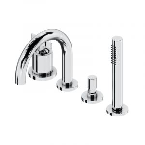 Ritmonio Diametro35 Cross Mitigeur de baignoire &agrave; 4 trous &agrave; monter sur gorge de baignoire, PR53EG202CRL,