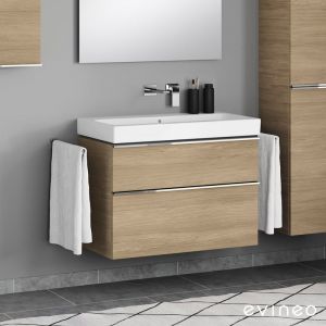 Geberit iCon vasque, meuble sous-vasque ineo4 d'evineo l : 90 cm, 2 tiroirs, avec poignée,, 124093600+BE0221OA,
