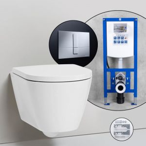 Pack complet WC suspendu Kartell LAUFEN et bâti-support neeos,, H8203377570001+16791CR#SET,