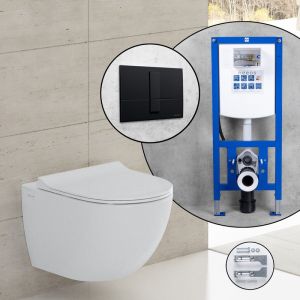 VitrA Sento Pack complet cuvette suspendue et b&acirc;ti-support neeos,, 7748B403-0075+16791BM#SET,