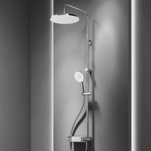 Artiviana Allegro Colonne de douche avec mitigeur thermostatique pour 2 sorties, avec tablette, R0725CA5CR,
