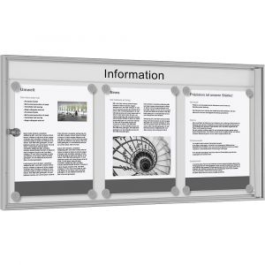 Vitrine économique, blanc gris - kaiserkraft