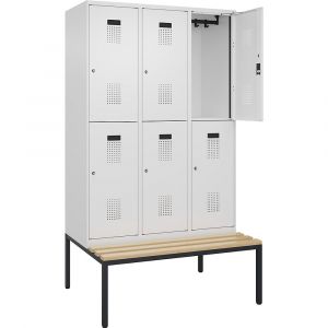Vestiaire &agrave; deux &eacute;tages Evolo PLUS avec banc - kaiserkraft