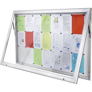 Vitrine d'affichage &agrave; cadre aluminium, pour l'int&eacute;rieur et l'ext&eacute;rieur eurokraft pro