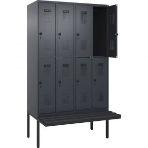 Vestiaire &agrave; deux &eacute;tages Evolo PLUS avec banc - kaiserkraft