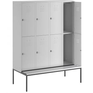 Vestiaire &agrave; deux &eacute;tages Berlin 2 avec banc Wolf