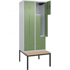 Vestiaire à portes en Z Classic PLUS avec banc C+P