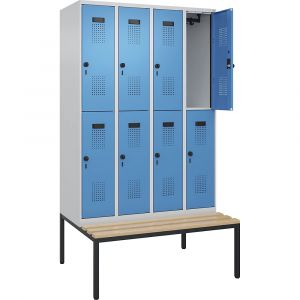 Vestiaire &agrave; deux &eacute;tages Evolo PLUS avec banc - kaiserkraft