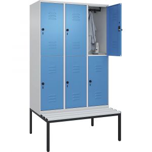Vestiaire à deux étages Classic PLUS avec banc C+P
