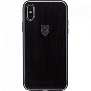 Ferrari heritage coque en aluminium pour iphone x/xs, noir