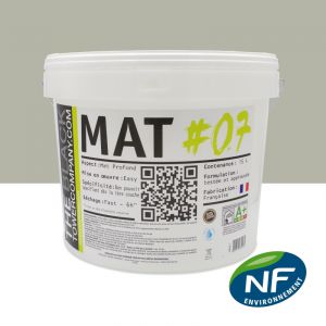 MAT #07 - Peinture finition acrylique mate Murs RAL 7032 - Gris silex 15L