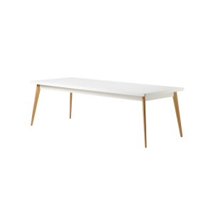 Table - Table 55 240x100 pieds bois Blanc pur