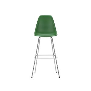 Tabouret haut - EAMES PLASTIC STOOL High Chromé brillant Vert émeraude RE