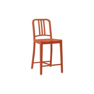 Tabouret haut - 111 NAVY STOOL Orange Polypropylène recyclé, fibre de verre L 42 x P 46 x H 96 cm, assise 63,5 cm