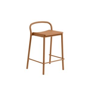 Tabouret haut - LINEAR STEEL Orange brulé L 52,3 x P 46,5 x H 78,7 cm, assise H 65 cm