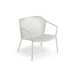 Fauteuil ext&eacute;rieur - DARWIN Blanc mat L 77 x P 73 x H 75 cm, assise 39 cm
