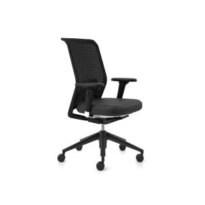 Fauteuil de bureau - ID MESH Tissu noir L 70cm x P 56,5cm x H 97-109,5cm, Assise H 40-52cm Assise Plano, dossier Diamond Mesh, piètement polyamide