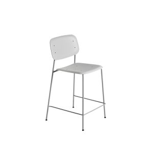 Tabouret haut - SOFT EDGE 95 BAR L 53,5 x P 54 x H 98 cm, assise H 65 cm Gris/ pieds gris