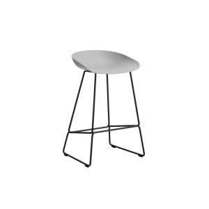 Tabouret haut - ABOUT A STOOL AAS 38 H65 Gris b&eacute;ton L 47 x P 45 x H 76 cm, assise H 65 cm Noir