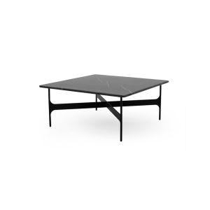 Table basse - FLOEMA Carrée L 80 x P 80 x H 35 cm Marbre Marquina noir