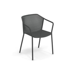 Chaise ext&eacute;rieur - DARWIN avec accoudoirs Fer ancien L 60 x P 55 x H 77 cm, assise 45 cm