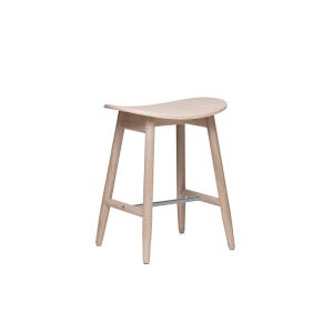 Tabouret - ICHA STOOL Blanc Ch&ecirc;ne huil&eacute; L 43 x P 33 x H 52 cm, assise H 50 cm
