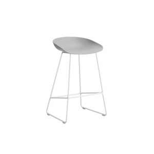 Tabouret haut - ABOUT A STOOL AAS 38 H65 Gris b&eacute;ton L 47 x P 45 x H 76 cm, assise H 65 cm Blanc