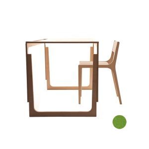 Bureau enfant - Bureau VACLAV Feutre vert L 115cm x P 63cm x H 60-66-72cm Contreplaqué bouleau, Feutre