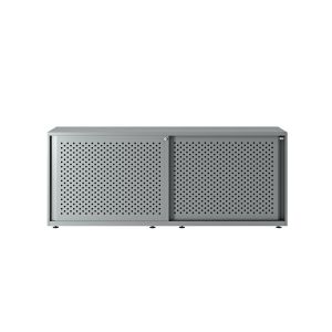 Meuble de rangement - GLIDE L 200 Acier finition époxy Gris Silver L 200 x P 47 x H 80 cm