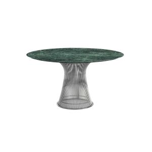 Table - PLATNER Ø 135 Marbre Ø 135 x H 70 cm Vert Alpi Acier finition nickel poli, marbre Verde Alpi