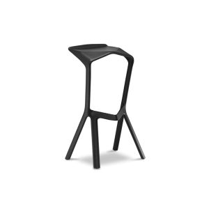 Tabouret haut - MIURA Noir Polypropylène renforcé L 47cm x P 40cm x H 81cm, Assise H 78cm